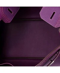 Pre-Owned Hermes Birkin 35 Handbag Purple Togo and Swift with Palladium Hardware