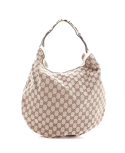 Pre-Owned Gucci Wave Hobo Gg Canvas