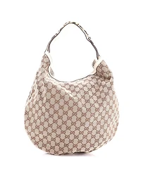 Pre-Owned Gucci Wave Hobo Gg Canvas