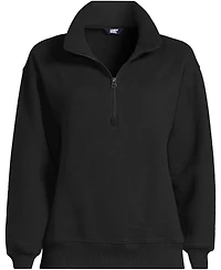 Lands' End Plus Serious Sweats Relaxed Quarter Zip Pullover Sweatshirt