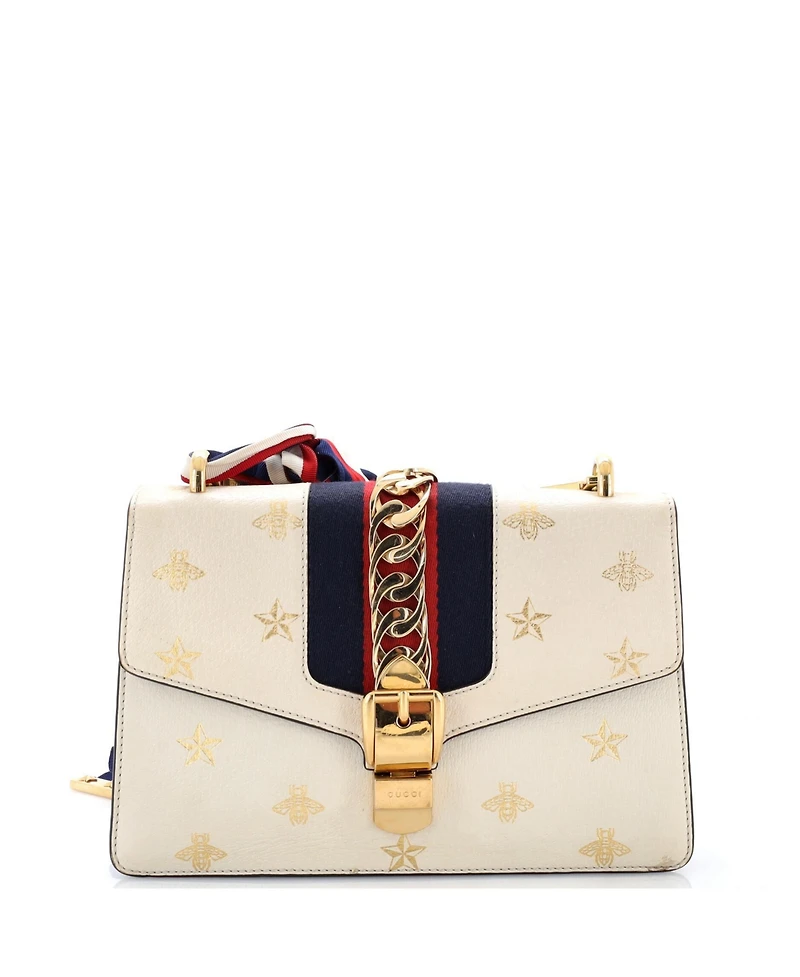 Pre-Owned Gucci Small Sylvie Shoulder Bag Printed Leather