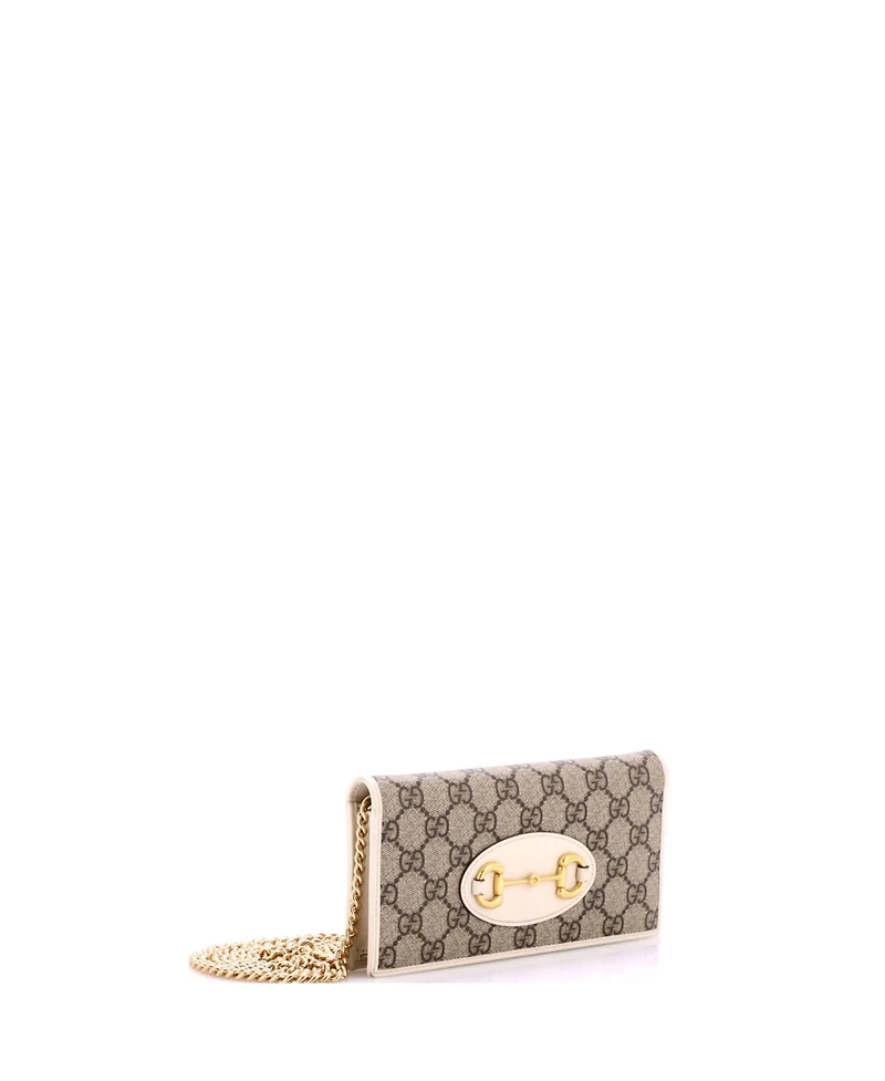 Pre-Owned Gucci Horsebit 1955 Chain Wallet Gg Coated Canvas