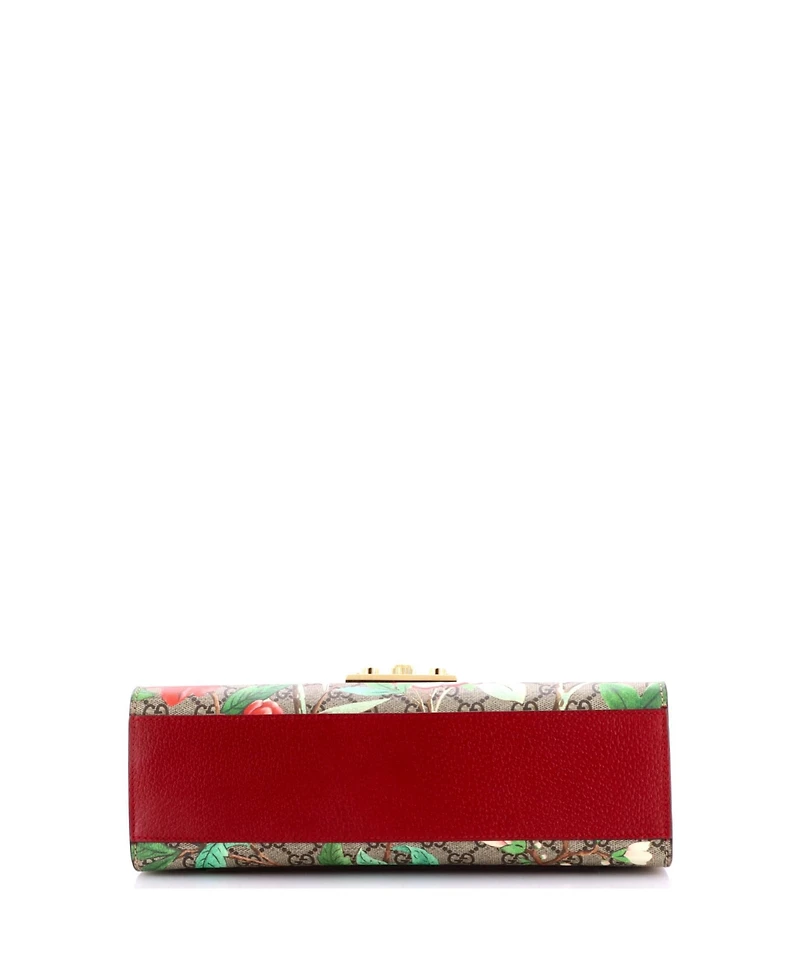 Pre-Owned Gucci Medium Padlock Shoulder Bag Tian Print Gg Coated Canvas