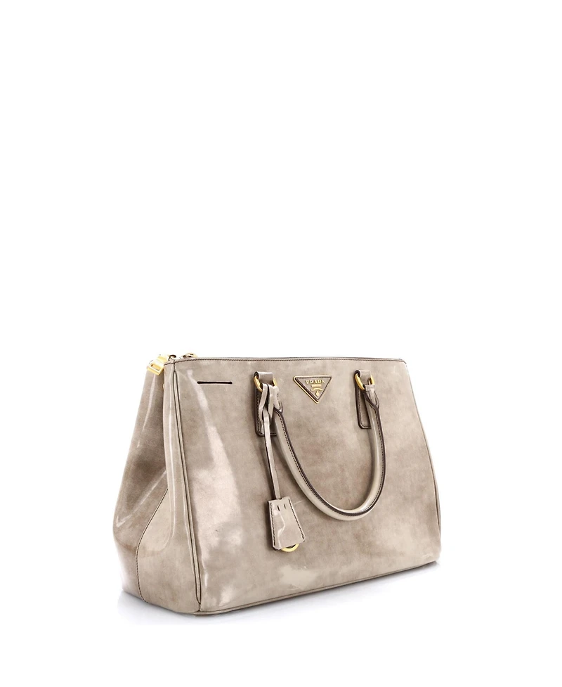 Pre-Owned Prada Medium Double Zip Lux Tote Spazzolato Leather