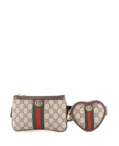 Pre-Owned Gucci Ophidia Heart Utility Double Belt Bag Gg Coated Canvas