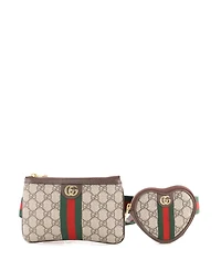 Pre-Owned Gucci Ophidia Heart Utility Double Belt Bag Gg Coated Canvas
