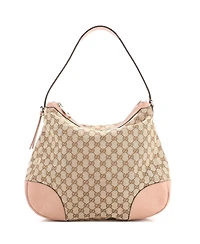 Pre-Owned Gucci Large Bree Hobo Gg Canvas with Leather