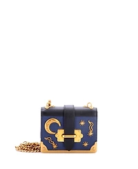 Pre-Owned Prada Micro Cahier Crossbody Bag Embellished Leather
