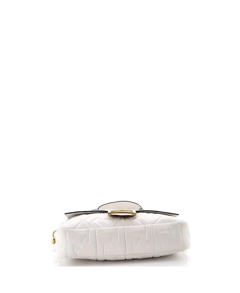 Pre-Owned Fendi Medium Baguette Nm Bag Zucca Embossed Leather