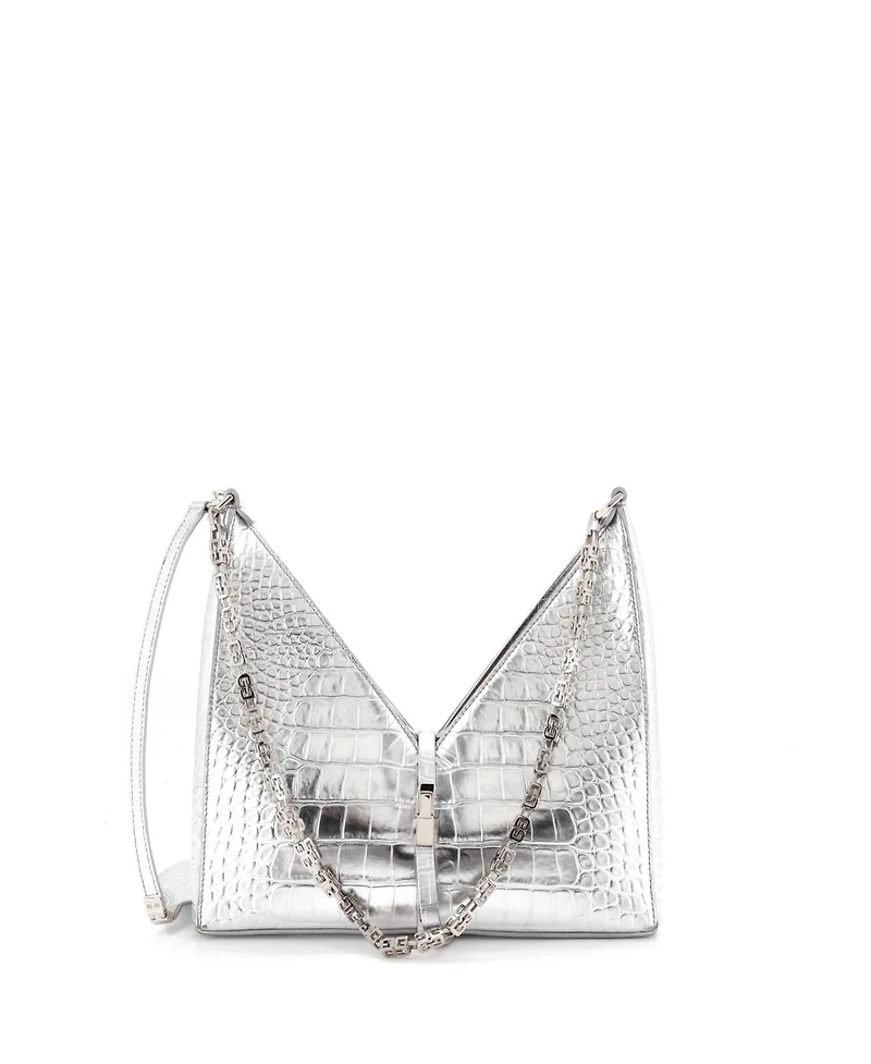 Pre-Owned Givenchy Small Cut Out Shoulder Bag Embossed Leather