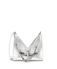 Pre-Owned Givenchy Small Cut Out Shoulder Bag Embossed Leather