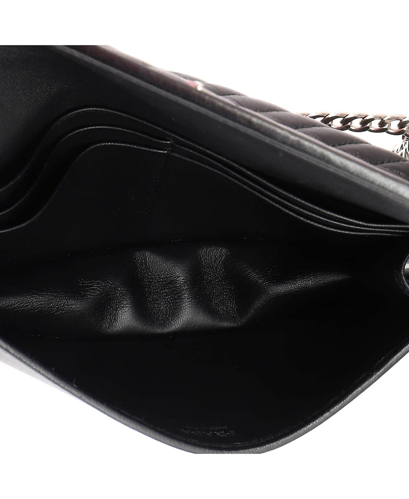 Pre-Owned Prada Small Wallet on Chain Diagramme Quilted Leather