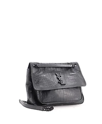 Pre-Owned Saint Laurent Medium Niki Chain Flap Bag Embossed Leather