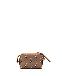 Pre-Owned Gucci Mini Disney Mickey Mouse Shoulder Bag Printed Gg Coated Canvas