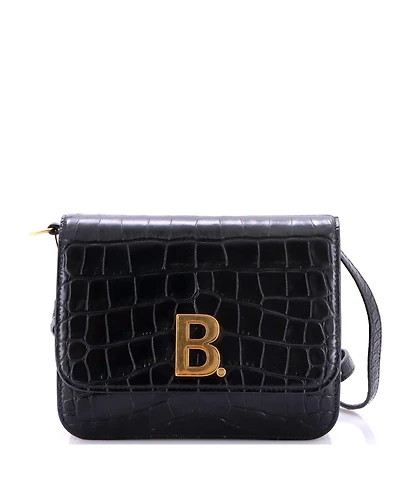 Pre-Owned Balenciaga Small B. Dot Flap Bag Embossed Leather