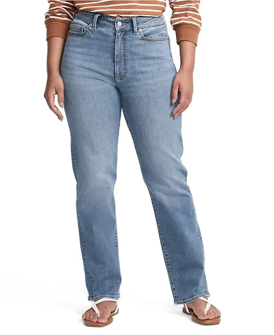 Lands' End Women's Denim High Rise Straight Curvy Jeans