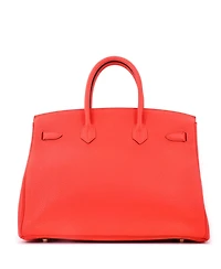 Pre-Owned Hermes Birkin 35 Handbag Orange Togo with Gold Hardware