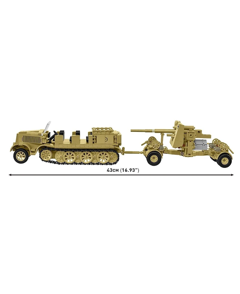 Cobi Historical Collection Wwii Sd.Kfz. 8 Towing 8.8cm Flak 36 975-Piece Building Set, Ages 10+