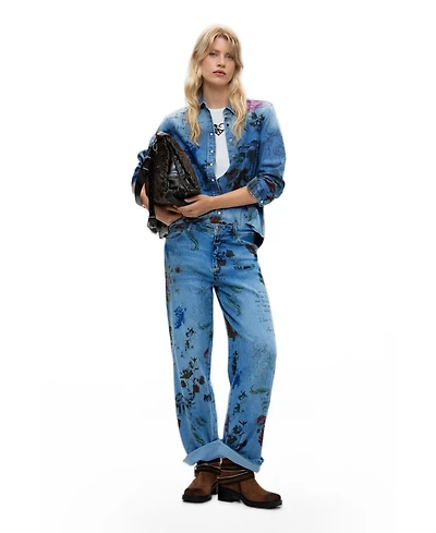 Desigual Women's Printed Straight Jeans