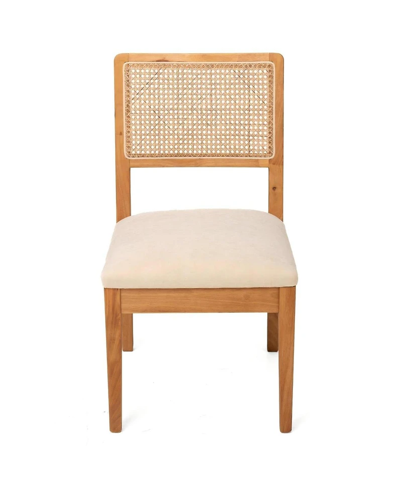 Streamdale Furniture Set of 2 Upholstered Rubber Wood Dining Chairs
