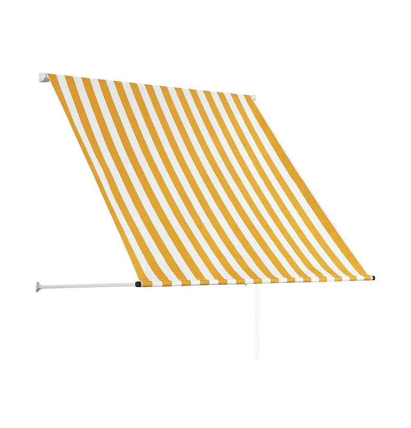 vidaXL Retractable Awning 59.1"x59.1" Yellow and White