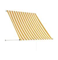 vidaXL Retractable Awning 59.1"x59.1" Yellow and White