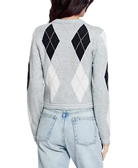 Central Park West Women's Astrid Fitted Argyle Cardigan