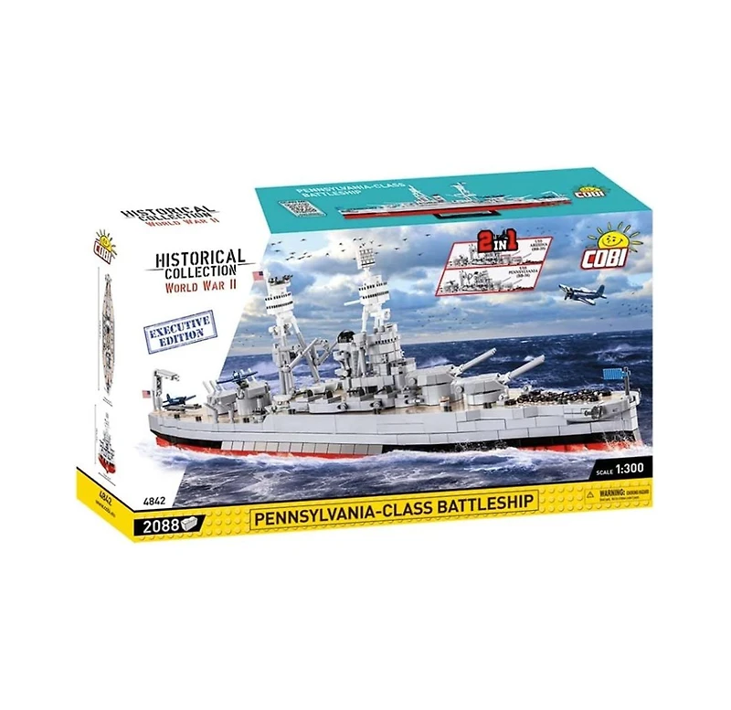 Cobi Historical Collection World War Ii Uss Pennsylvania & Uss Arizona Executive Edition 2,000+ Piece Building Set, Ages 10+