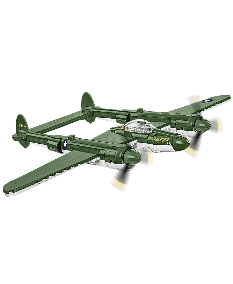 Cobi Wwii Lockheed P-38 Lightning Plane Historical Collection 1:48 Scale Rotating Propellers 332-Piece Building Set, Ages 7+
