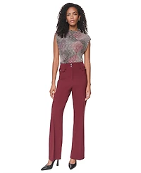 Dkny Petite Tech Tailoring Straight-Leg Mid-Rise Trouser