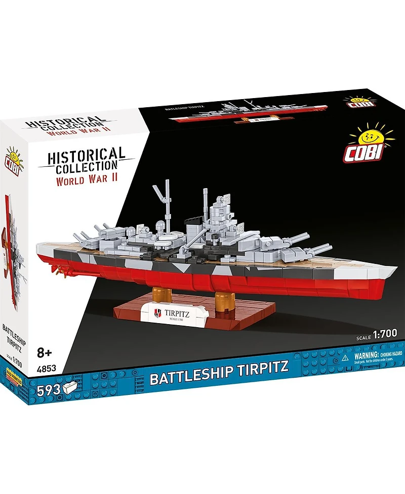 Cobi Historical Collection Wwii Battleship Tirpitz 593-Piece Building Set, Ages 8+