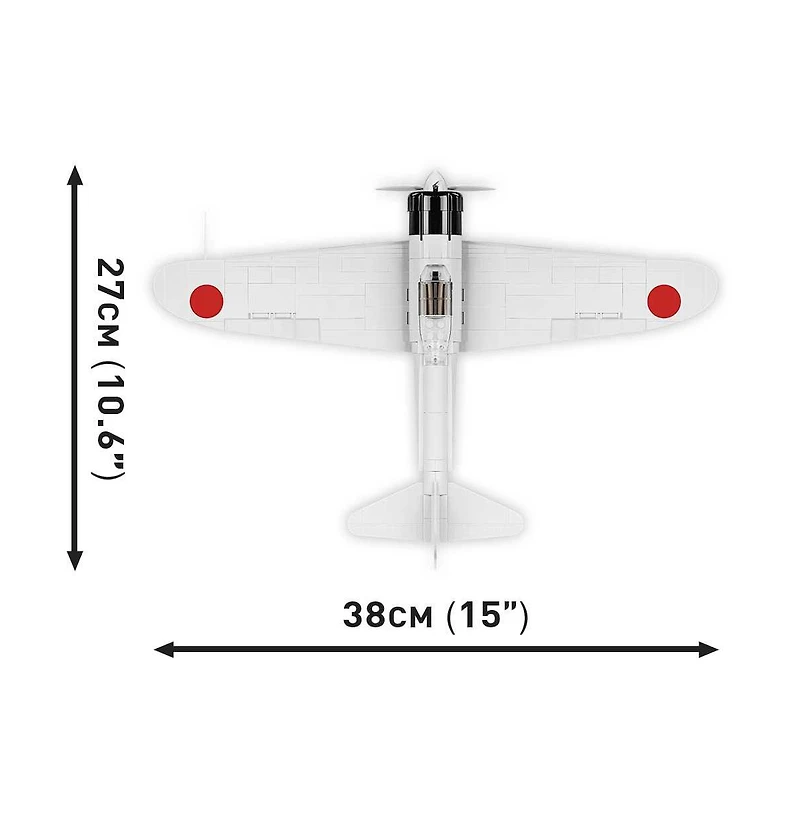 Cobi Historical Collection World War Ii Mitsubishi A6M2 "Zero-sen" Plane 347-Piece Building Set, Ages 7+