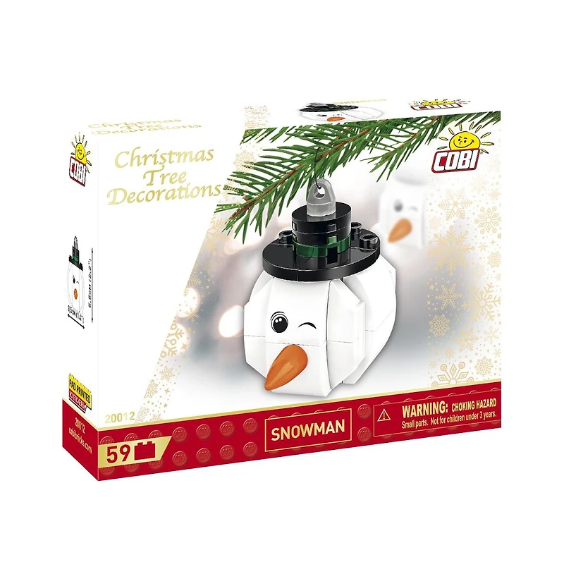 Cobi Christmas Snowman Ornament 59-Piece Building Set, Ages 5+