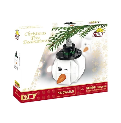 Cobi Christmas Snowman Ornament 59-Piece Building Set, Ages 5+