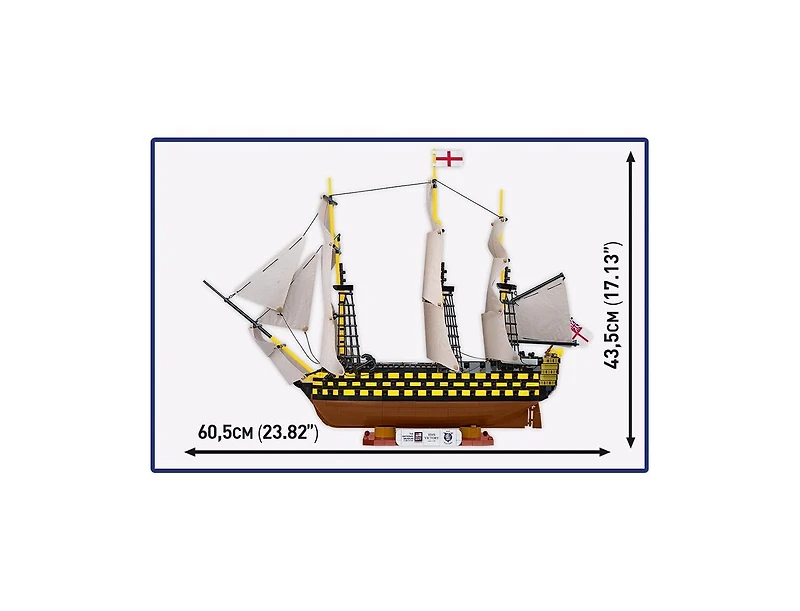 Cobi Historical Collection Hms Victory (Trafalgar 1805) 1:144 Scale 2,517-Piece Building Set, Ages 14+