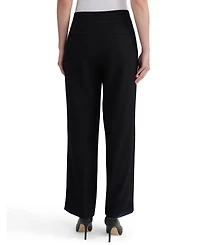 Kasper Women's Extended-Tab Fly-Front Wide-Leg Pants