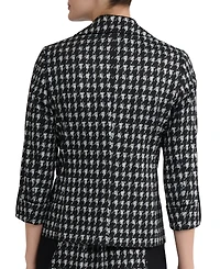 Kasper Women's Houndstooth 3/4-Sleeve Open-Front Blazer