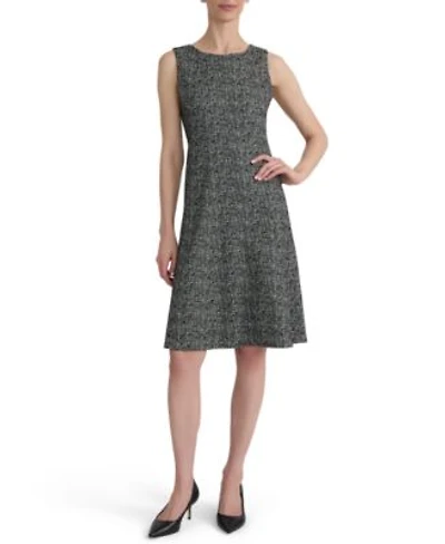 Kasper Womens Boat Neck Sleeveless Fit Flare Dress