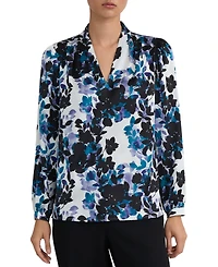 Kasper Women's V-Neck Pleated-Shoulder Blouse