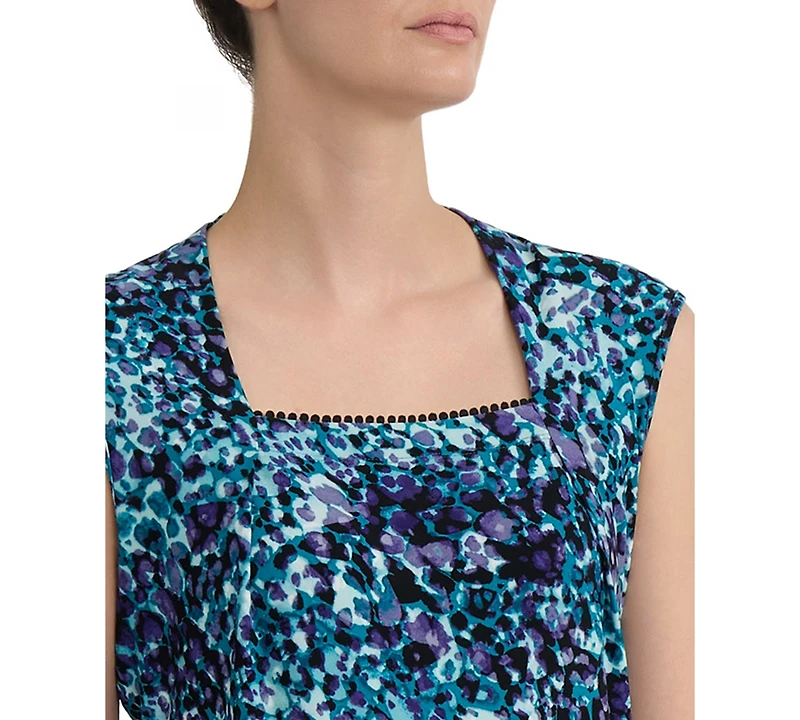 Kasper Women's Square-Neck Cap-Sleeve Top
