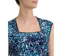 Kasper Women's Square-Neck Cap-Sleeve Top