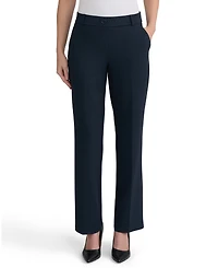 Kasper Women's Faux-Fly Pull-On Straight-Leg Pants