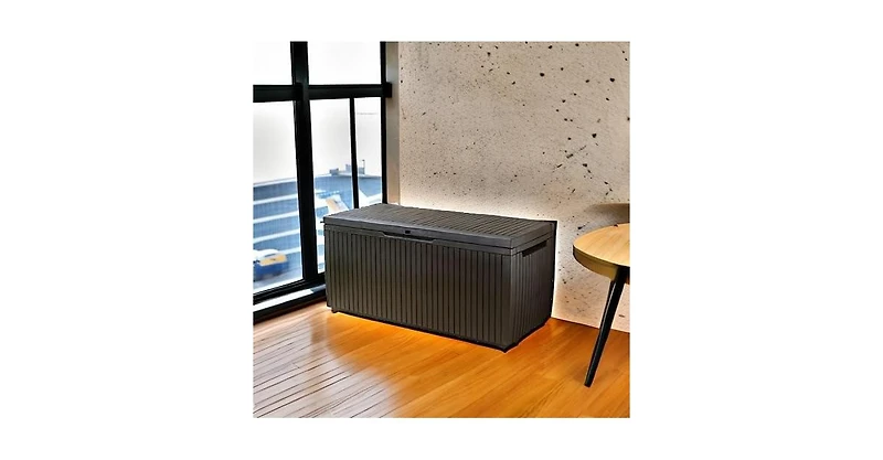 Cushry 80 Gallon Resin Outdoor Storage Box for Patio Furniture Cushions, Pool Toys, and Garden Tools with Handles