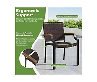 Cushry Patio Wicker Dining Chairs Set of 2