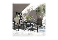 Cushry Round Outdoor Dining Table, 48-inch All-Weather Patio Table with Adjustable Umbrella Hole