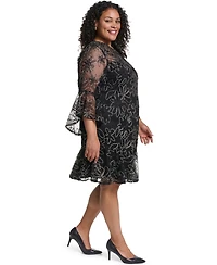 Jessica Howard Plus Bell-Sleeve Floral Dress