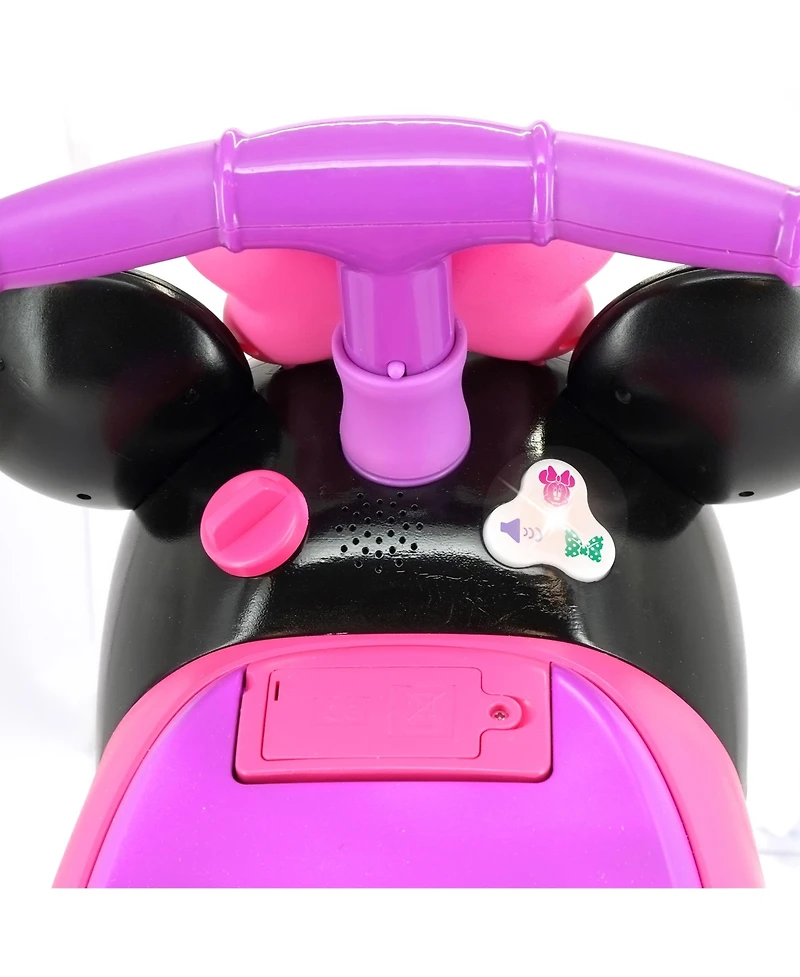 Kiddieland Zoom Zoom Ride-On Minnie with Foldable Handlebar & Interactive Dashboard, Ages 1+