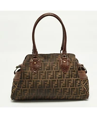 Pre-Owned Fendi Zucca Canvas and Leather Chef De Jour Satchel