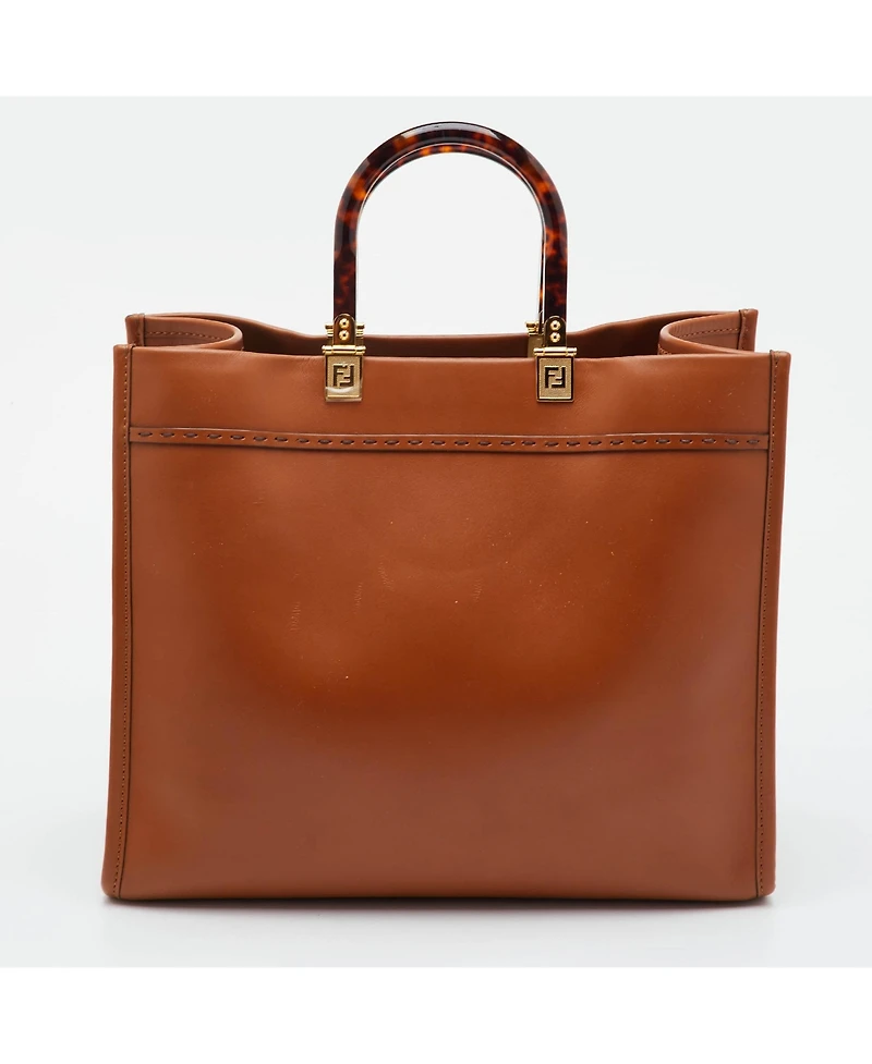 Pre-Owned Fendi Sunshine Large Leather Shopper Tote