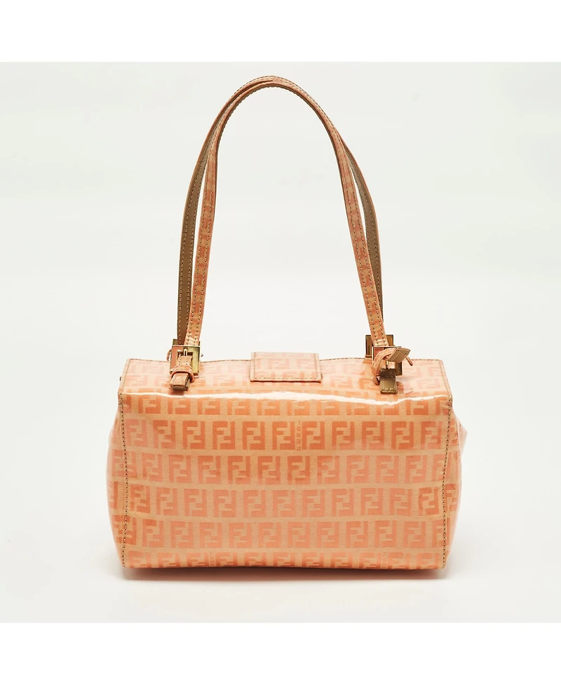 Pre-Owned Fendi Women's Zucchino Coated Fabric Mamma Baguette Bag